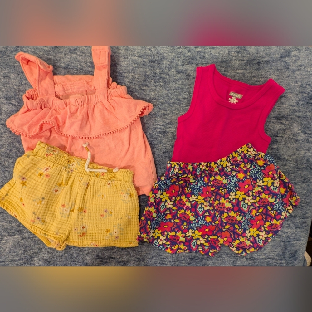 18M Pink and Yellow Toddler Outfit Set